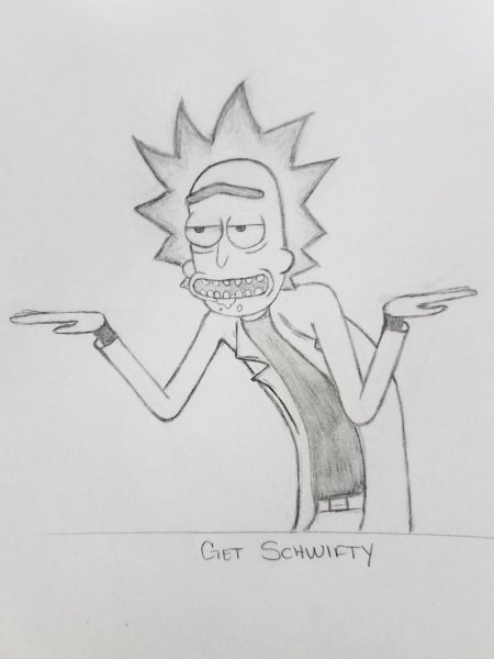 Рик Санчес карандашом