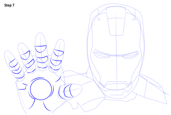 Поэтапное рисование железного человека