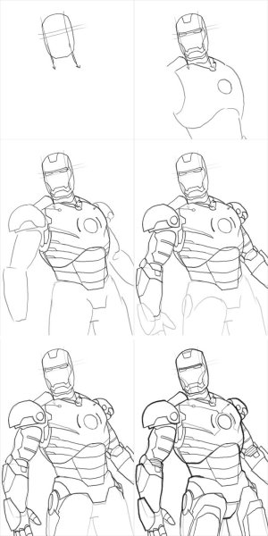 Железный человек срисовать
