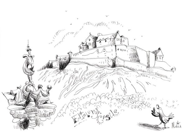 Эдинбургский замок Шотландия раскраска