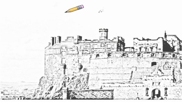 Эдинбургский замок Шотландия рисунок