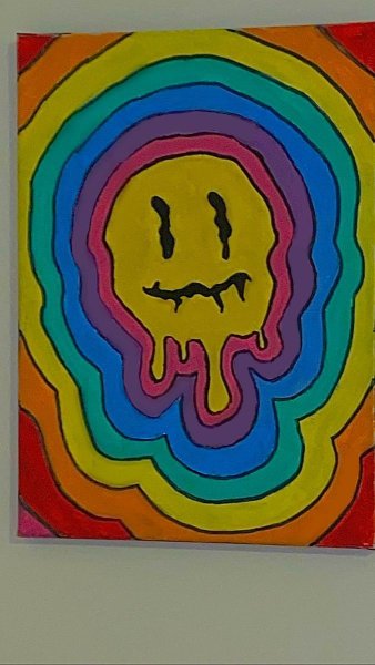 Радужная картина со смайликом
