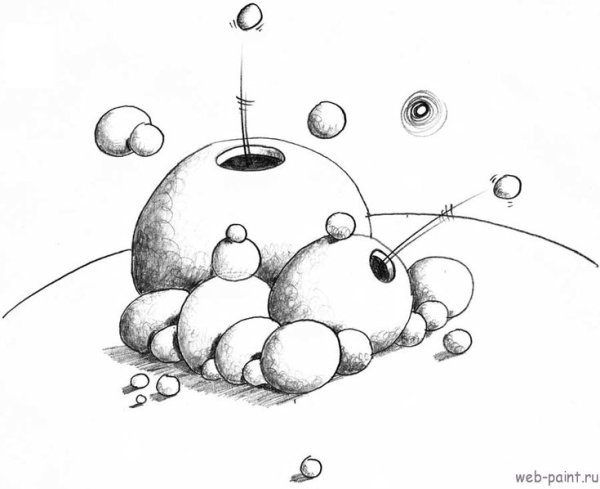 Рисунок Вселенной простым карандашом