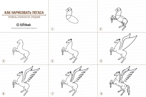 Поэтапное рисование Пегаса