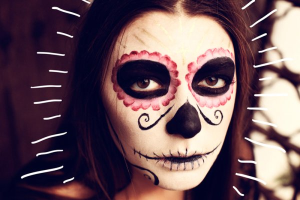 Гримм на лице для девочек на Helloween