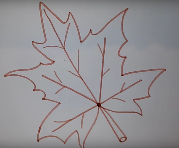 Рисование на листьях клена