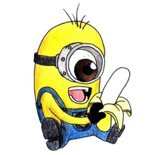 Рисунок миньона простым карандашом