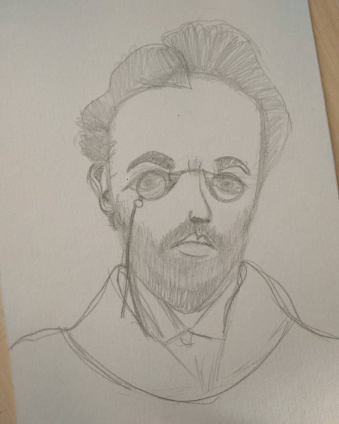 Чехов Антон Павлович карандашный портрет
