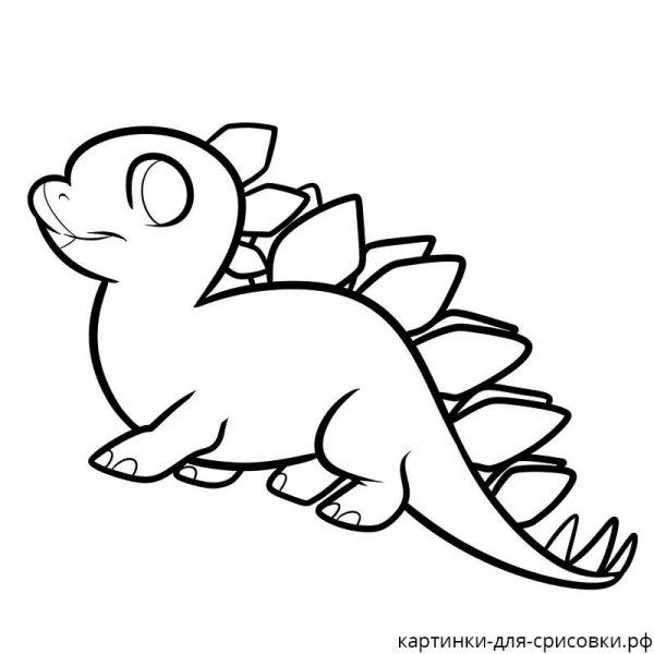 Динозавр карандашом для детей