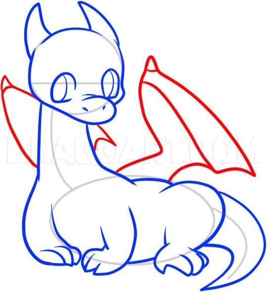 Маленький дракончик для срисовки