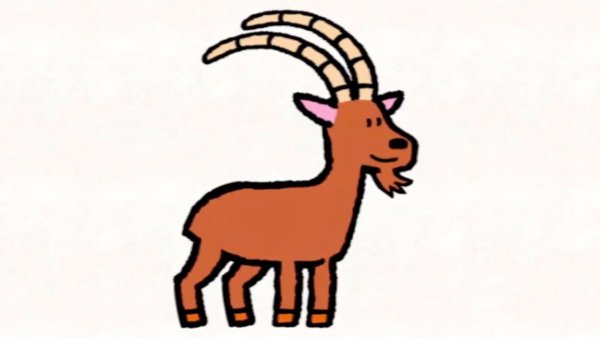 Горный козел рисовать