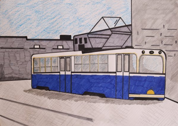 Трамвай для срисовки