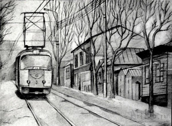 Трамвай раскраска