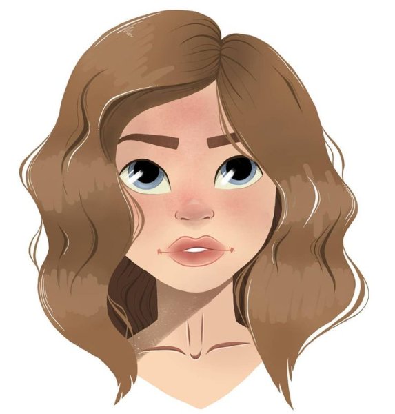 Девушка нарисованная на планшете