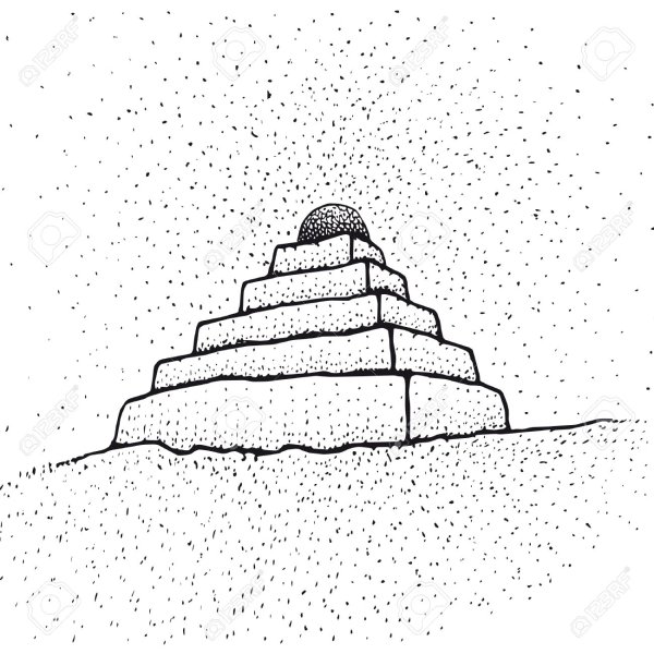 Зиккурат рисунок карандашом