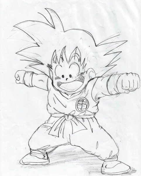 Гоку из Драгонболл карандашом