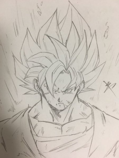 Гоку арты карандашом