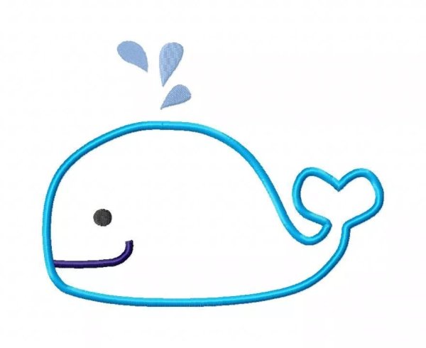 Контур кита для детей