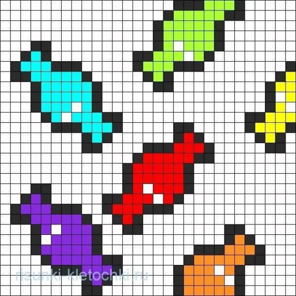 Рисунки по клеточкам котики