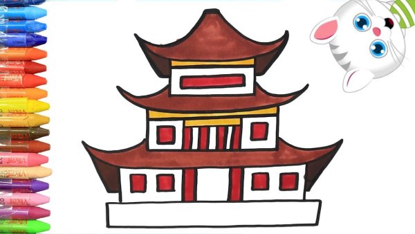 Китай постройки рисование