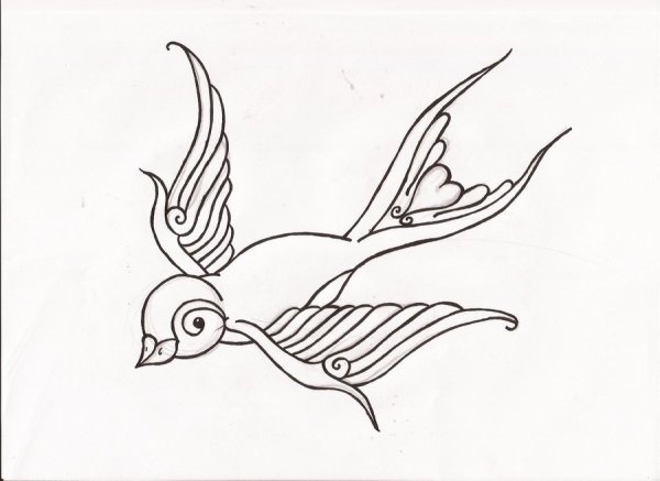 Легкие рисунки ласточки