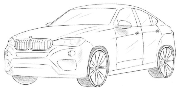 Машина BMW сбоку лёгкая