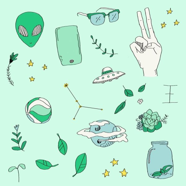 Маленькие зелёные рисунки для срисовки