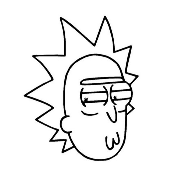 Рик и Морти черно белые