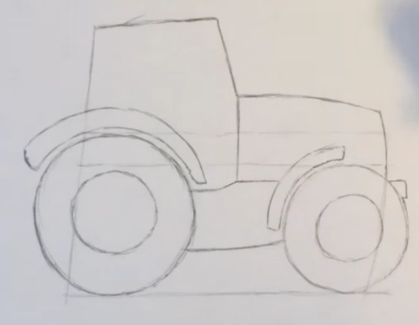 Трактор поэтапное рисование для детей