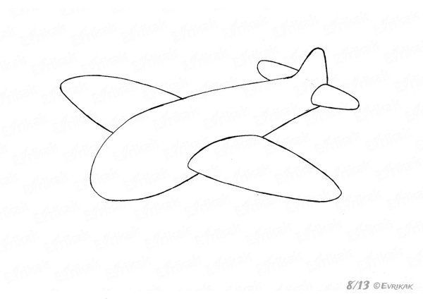Эскиз бумажного самолета