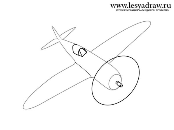 Поэтапное рисование самолета