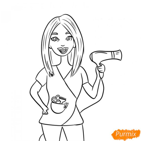 Рисунок парикмахера легкий