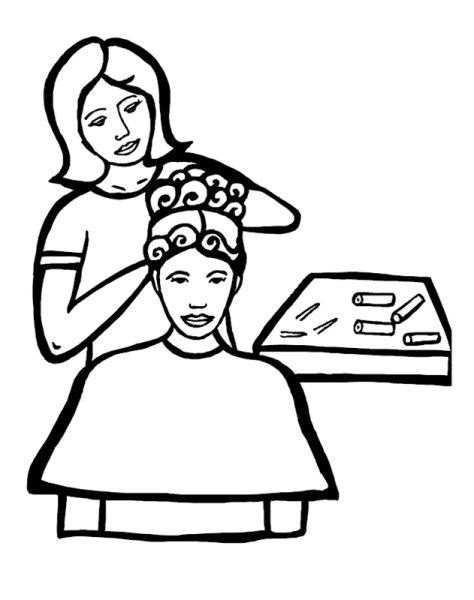 Раскраска парикмахер для детей