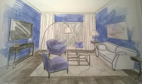 Эскиз спальной комнаты