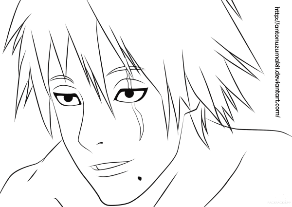 Какаши без маски раскраска