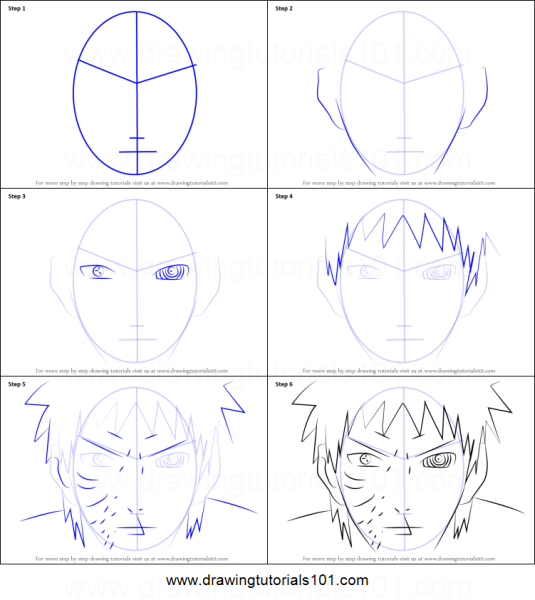 Рисунки по этапно аниме Наруто