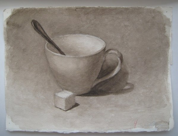 Гризайль металлических предметов школа Андрияки