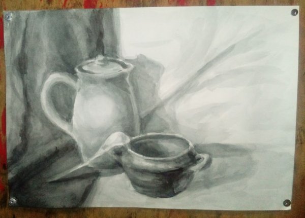 Выполнение натюрморта в технике " гризайль"