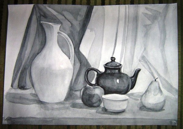 Натюрморт гризайль для начинающих