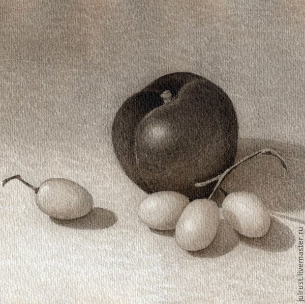 Техника гризайль гуашью натюрморт