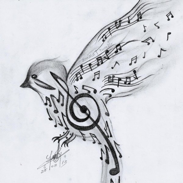 Музыка рисунок карандашом