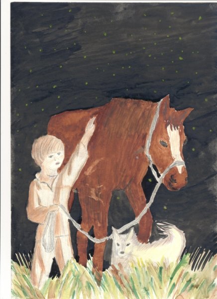 Иллюстрация к рассказу Бежин луг карандашом