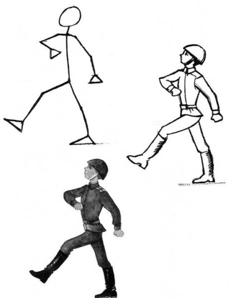 Рисование человека в движении для детей
