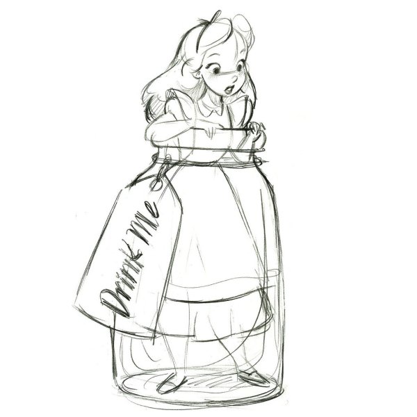 Алиса в стране чудес Наброски