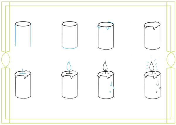 Как нарисовать свечку