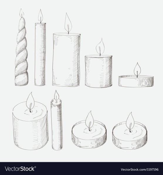 Свеча рисунок карандашом