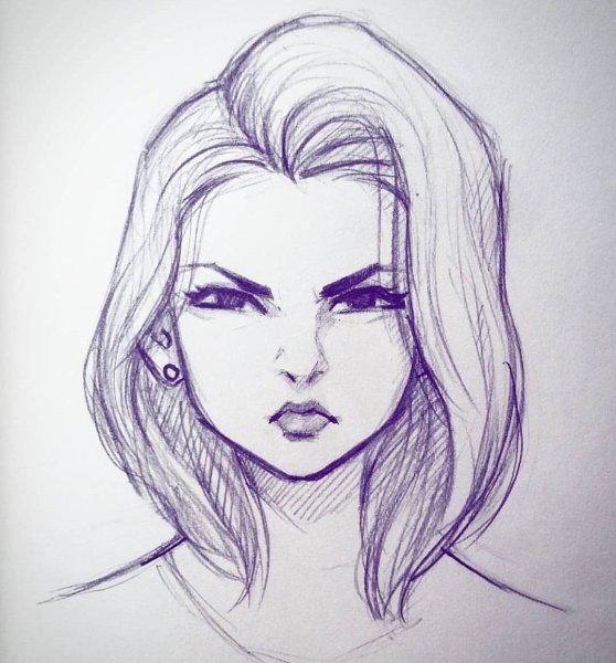 Картинки для срисовки карандашом девушки