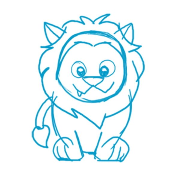 Рисование Львенок легко