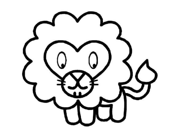 Львенок раскраска для малышей