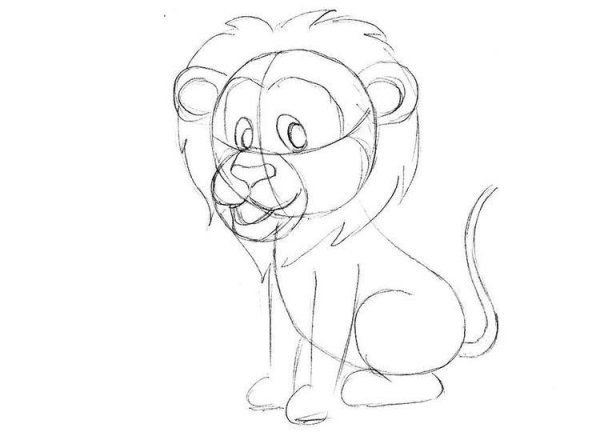 Лев рисование для детей